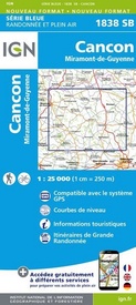 Wandelkaart - Topografische kaart 1838SB Cancon, Miramont-de-Guyenne | IGN - Institut Géographique National