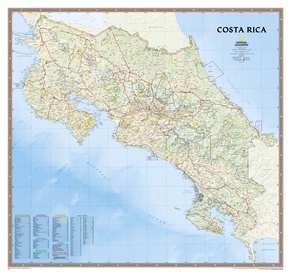 Wandkaart Costa Rica, 97 x 92 cm | National Geographic