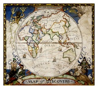 Eastern hemisphere - oostelijk halfrond, 51 x 46 cm