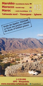 Wegenkaart - landkaart K13 Marokko PN Tafraoute nord - Tizourgane - Igherm - Marokko | Projekt Nord