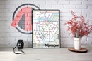 Wandkaart - Stadsplattegrond Nijmegen Metro Transit Map - Metrokaart | Victor van Werkhoven