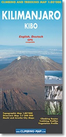 Wandelkaart trekkingmap Kilimanjaro-Kibo | Climbing-map