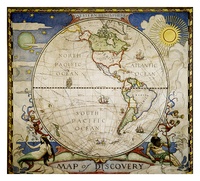 Western hemisphere - westelijk halfrond, 51 x 46 cm