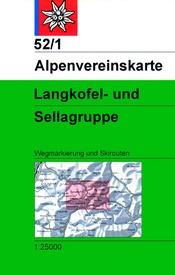 Wandelkaart 52/1 Alpenvereinskarte Langkofel- und Sellagruppe | Alpenverein