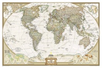 Wereldkaart, politiek, 117 x 76 cm