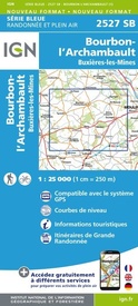 Topografische kaart - Wandelkaart 2527SB Bourbon-l'Archambault | IGN - Institut Géographique National