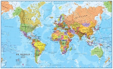 Magneetbord - Wereldkaart 66M politiek, 136 x 86 cm | Maps International