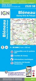 Wandelkaart - Topografische kaart 2520 SB - Serie Bleue Champignelles, Bléneau, Charny Orée de Puisaye | IGN - Institut Géographique National