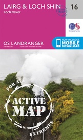 Wandelkaart - Topografische kaart 16 Landranger Active Lairg / Loch Shin | Ordnance Survey