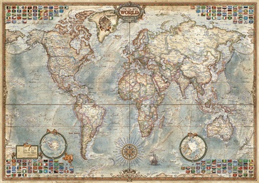Legpuzzel Wereldkaart | 85 x 60 cm | 1500 stukjes | Educa