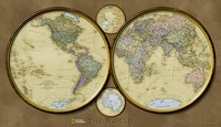 World hemispheres, politiek, 107 x 62 cm