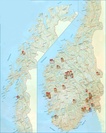 Overzichtskaart wandelkaarten Noorwegen 1:25.000 | Nordeca