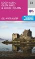 Wandelkaart - Topografische kaart 033 Landranger  Loch Alsh, Glen Shiel & Loch Hourn | Ordnance Survey