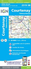 Wandelkaart - Topografische kaart 2519SB Courtenay, Château-Renard | IGN - Institut Géographique National