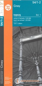Wandelkaart - Topografische kaart 54/1-2 Topo25 Ciney | NGI - Nationaal Geografisch Instituut