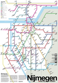 Wandkaart - Stadsplattegrond Nijmegen Metro Transit Map - Metrokaart | Victor van Werkhoven