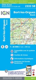 Wandelkaart - Topografische kaart 2333SB Bort-les-Orgues | IGN - Institut Géographique National