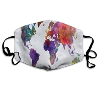 gezichtsmasker met wereldkaart wit + kleur