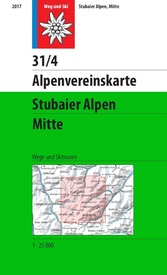 Wandelkaart 31/4 Alpenvereinskarte Stubaier Alpen - Mitte | Alpenverein
