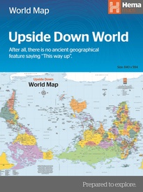 Wereldkaart World pol. upside down in omslag | Hema Maps