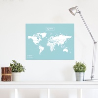 Woody Map L Color Blauw - Wit