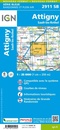 Wandelkaart - Topografische kaart 2911SB Attigny | IGN - Institut Géographique National