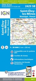 Wandelkaart - Topografische kaart 2429SB Saint-Éloy-les-Mines | IGN - Institut Géographique National