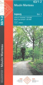 Wandelkaart - Topografische kaart 63/1-2 Topo25 Moulin Manteau | NGI - Nationaal Geografisch Instituut