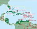 Wegenkaart - landkaart Caribbean Cruises - Cruises in Caraibisch Gebied | Freytag & Berndt