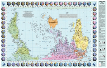 Wereldkaart World Upside Down Peters Projection poster | 83 x 52 cm | Huber Verlag