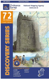 Topografische kaart - Wandelkaart 72 Discovery Kerry, Cork, Limerick | Ordnance Survey Ireland
