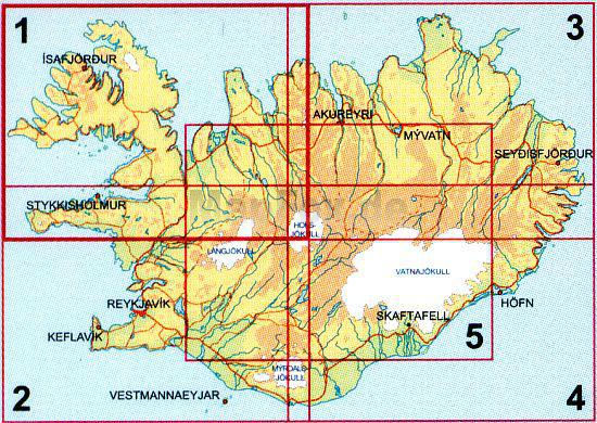 Wegenkaarten IJsland 1:250.000 Ferdakort