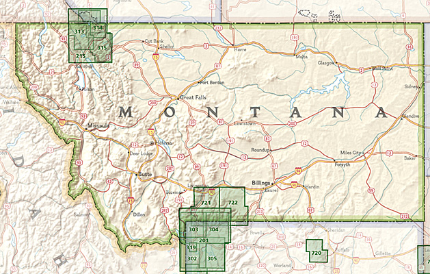 Overzicht Wandelkaarten Montana Trails Illustrated National Geographic